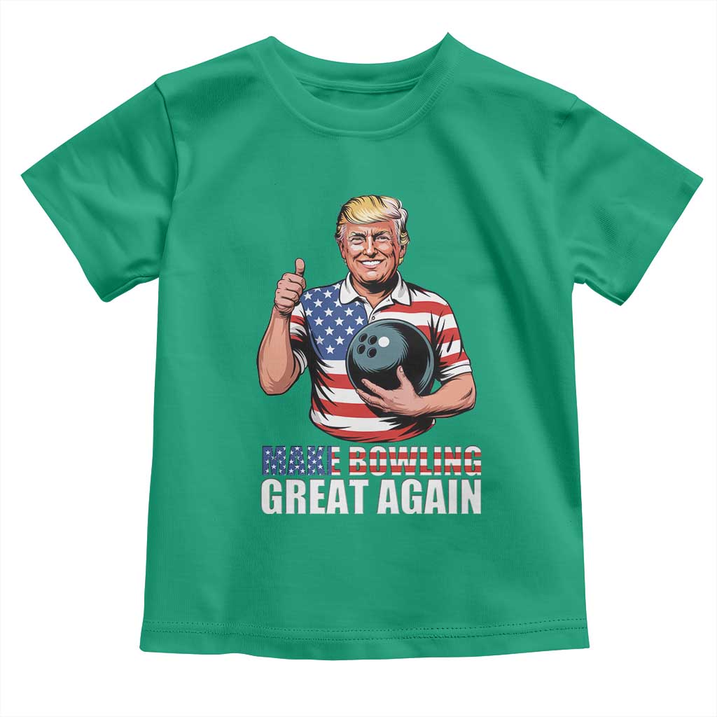 Make Bowling Great Again Toddler T Shirt Funny Trump Bowling Gift TS12 Irish Green Print Your Wear
