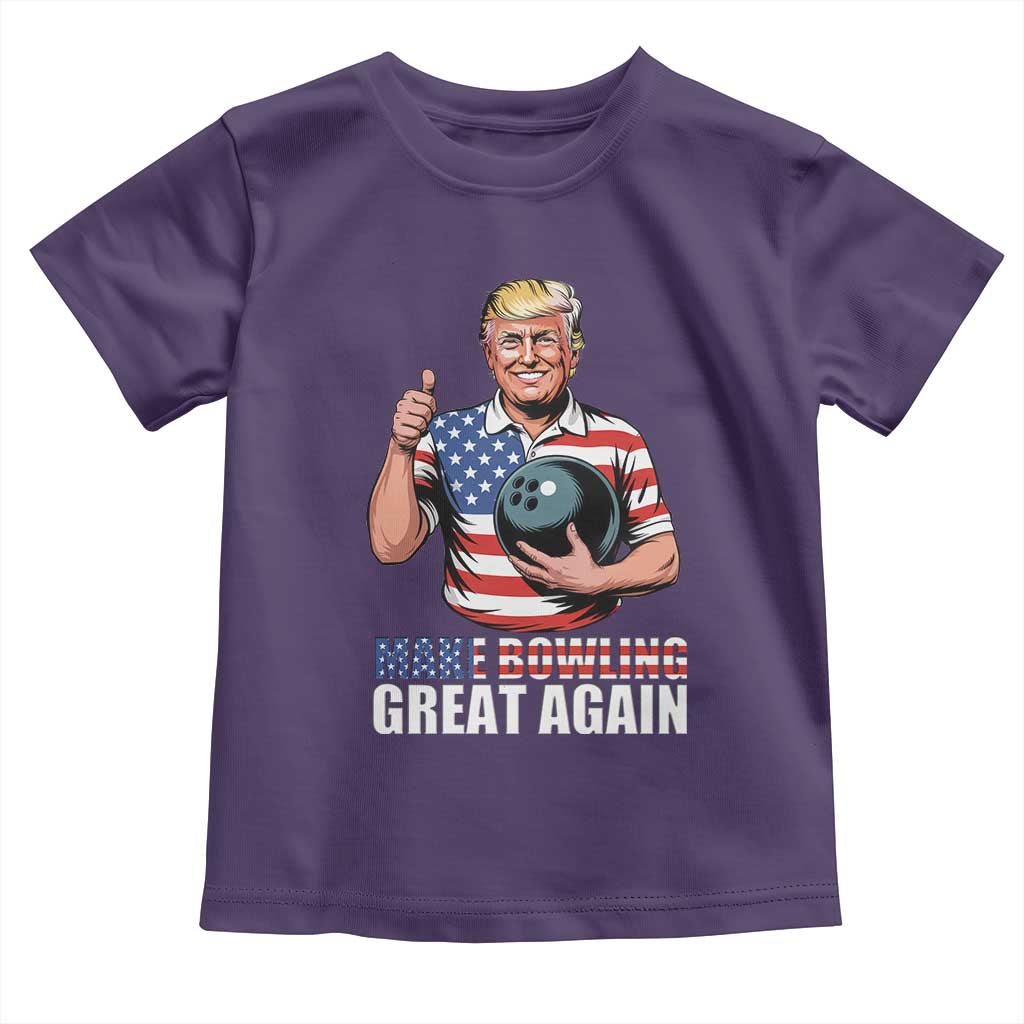 Make Bowling Great Again Toddler T Shirt Funny Trump Bowling Gift TS12 Purple Print Your Wear