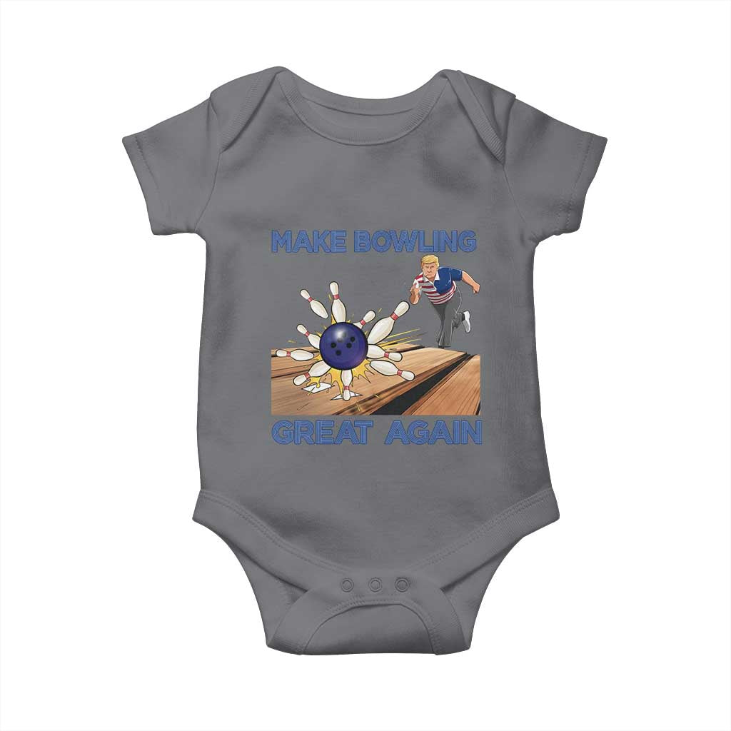 Make Bowling Great Again Baby Onesie Funny Bowler Gift TS12 Charcoal Print Your Wear