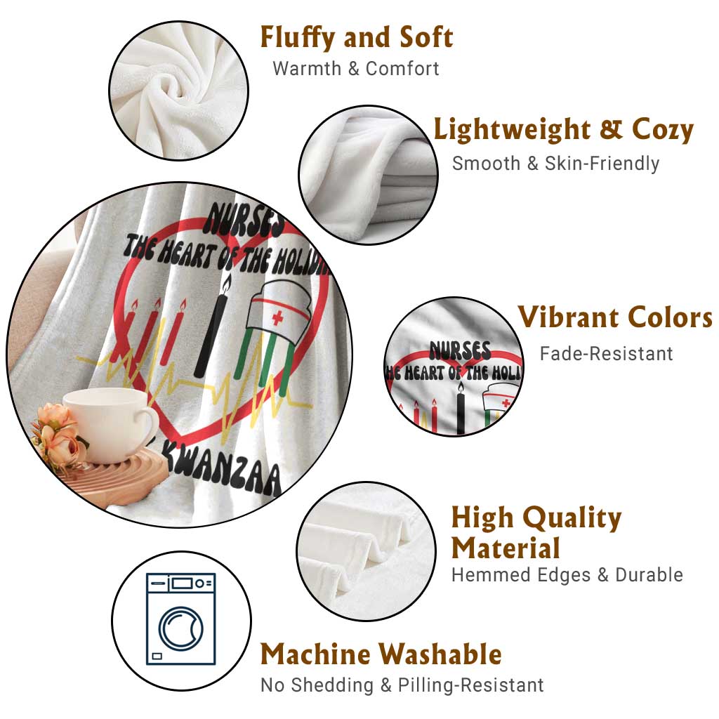 Nurse The Heart Of The Holiday Throw Blanket Happy Kwanzaa Medical Gift TS12 Print Your Wear