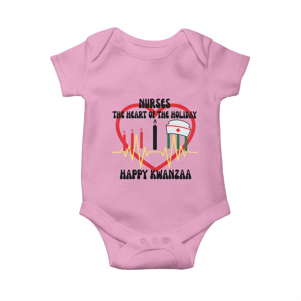 Nurse The Heart Of The Holiday Baby Onesie Happy Kwanzaa Medical Gift TS12 Light Pink Print Your Wear