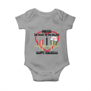 Nurse The Heart Of The Holiday Baby Onesie Happy Kwanzaa Medical Gift TS12 Sport Gray Print Your Wear