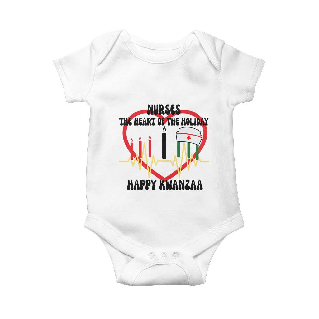 Nurse The Heart Of The Holiday Baby Onesie Happy Kwanzaa Medical Gift TS12 White Print Your Wear