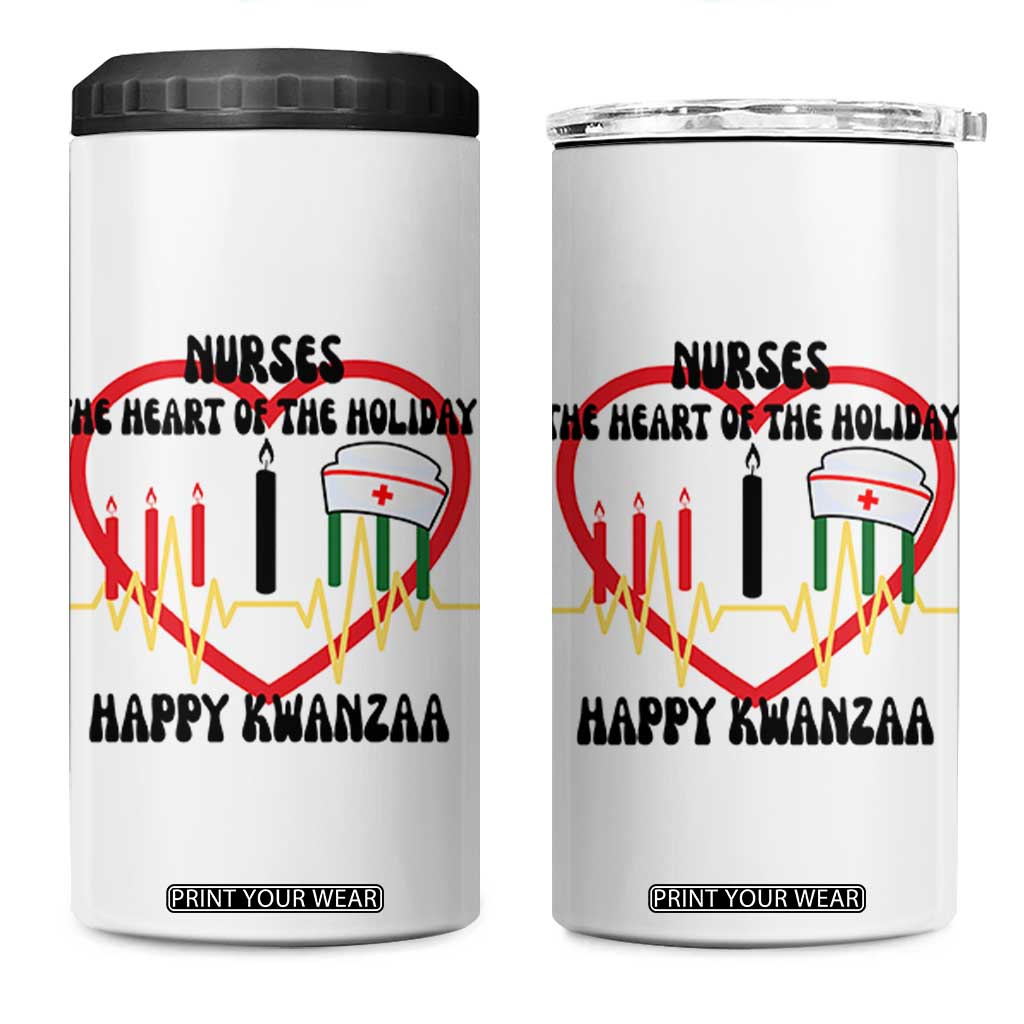 Nurse The Heart Of The Holiday 4 in 1 Can Cooler Tumbler Happy Kwanzaa Medical Gift TS12 One Size: 16 oz White Print Your Wear