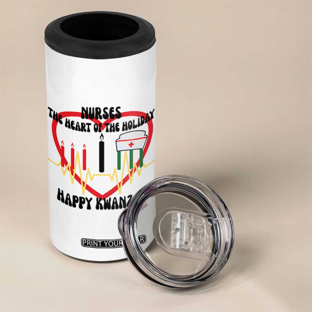 Nurse The Heart Of The Holiday 4 in 1 Can Cooler Tumbler Happy Kwanzaa Medical Gift TS12 Print Your Wear