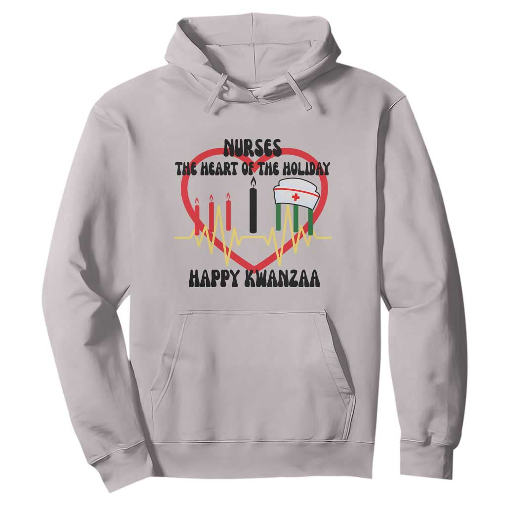 Nurse The Heart Of The Holiday Hoodie Happy Kwanzaa Medical Gift TS12 Ice Gray Print Your Wear