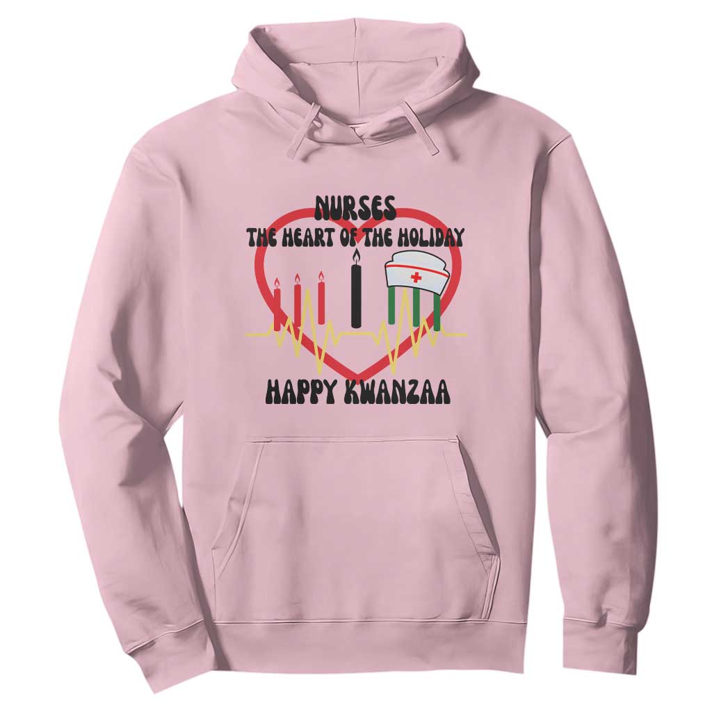 Nurse The Heart Of The Holiday Hoodie Happy Kwanzaa Medical Gift TS12 Light Pink Print Your Wear