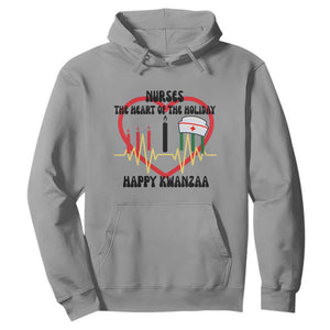 Nurse The Heart Of The Holiday Hoodie Happy Kwanzaa Medical Gift TS12 Sport Gray Print Your Wear