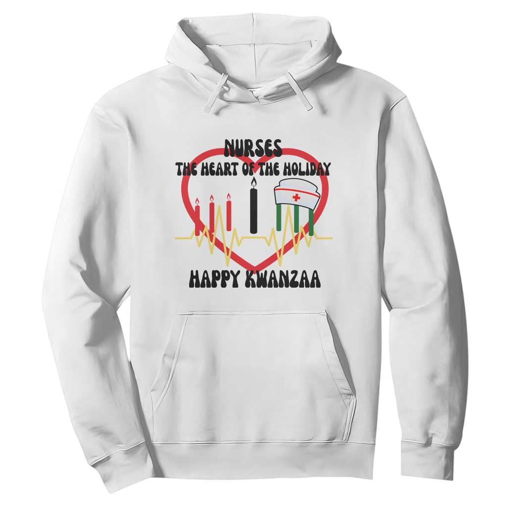 Nurse The Heart Of The Holiday Hoodie Happy Kwanzaa Medical Gift TS12 White Print Your Wear