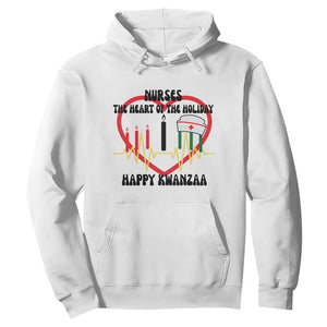 Nurse The Heart Of The Holiday Hoodie Happy Kwanzaa Medical Gift TS12 White Print Your Wear