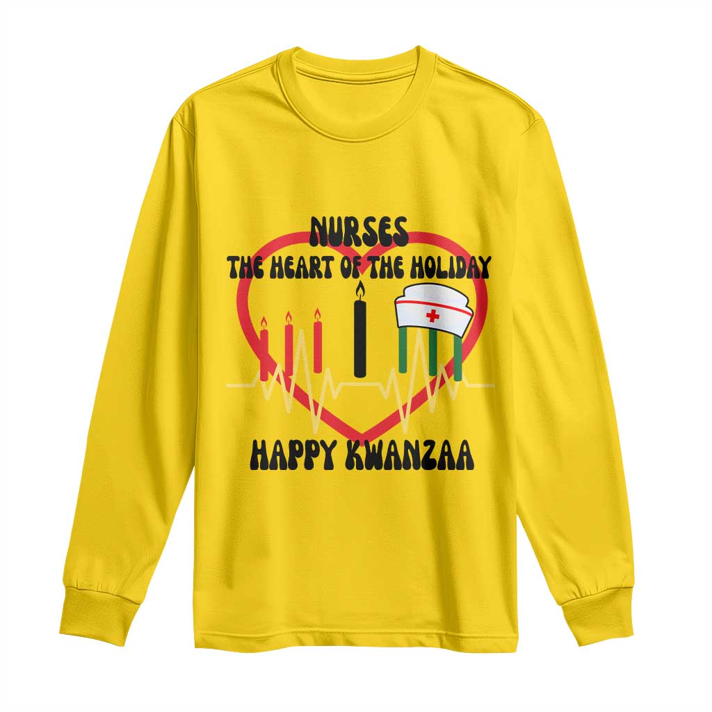 Nurse The Heart Of The Holiday Long Sleeve Shirt Happy Kwanzaa Medical Gift TS12 Daisy Print Your Wear