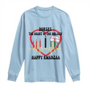 Nurse The Heart Of The Holiday Long Sleeve Shirt Happy Kwanzaa Medical Gift TS12 Light Blue Print Your Wear