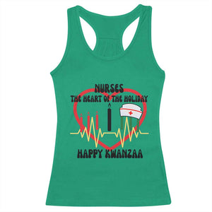 Nurse The Heart Of The Holiday Racerback Tank Top Happy Kwanzaa Medical Gift TS12 Irish Green Print Your Wear