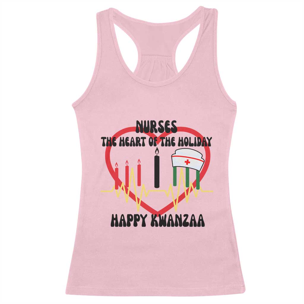 Nurse The Heart Of The Holiday Racerback Tank Top Happy Kwanzaa Medical Gift TS12 Light Pink Print Your Wear