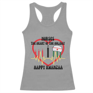 Nurse The Heart Of The Holiday Racerback Tank Top Happy Kwanzaa Medical Gift TS12 Sport Gray Print Your Wear