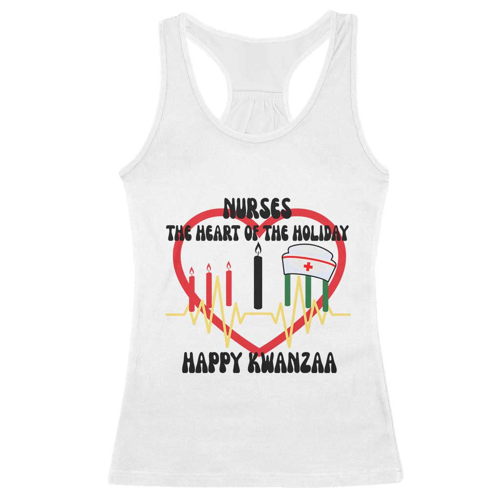 Nurse The Heart Of The Holiday Racerback Tank Top Happy Kwanzaa Medical Gift TS12 White Print Your Wear