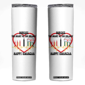 Nurse The Heart Of The Holiday Skinny Tumbler Happy Kwanzaa Medical Gift TS12 White Print Your Wear