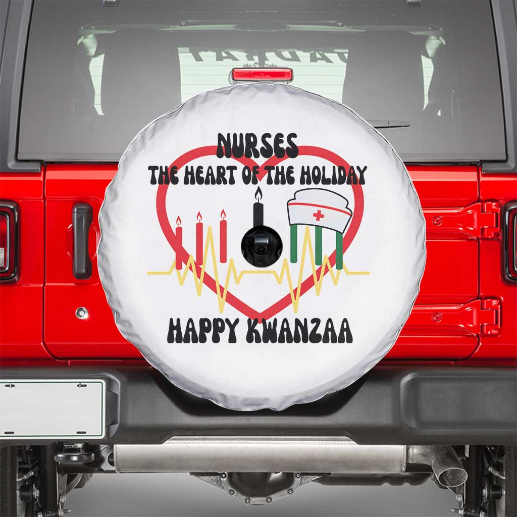 Nurse The Heart Of The Holiday Spare Tire Cover Happy Kwanzaa Medical Gift TS12 White Print Your Wear
