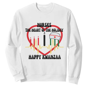 Nurse The Heart Of The Holiday Sweatshirt Happy Kwanzaa Medical Gift TS12 White Print Your Wear