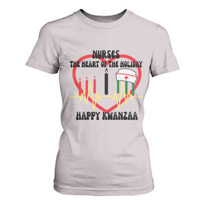 Nurse The Heart Of The Holiday T Shirt For Women Happy Kwanzaa Medical Gift TS12 Ice Gray Print Your Wear