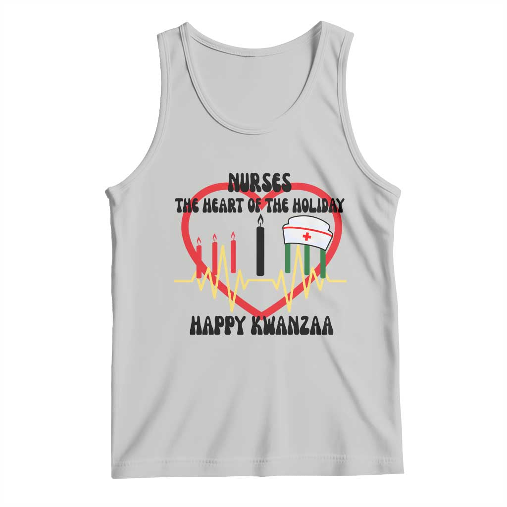Nurse The Heart Of The Holiday Tank Top Happy Kwanzaa Medical Gift TS12 Ash Print Your Wear