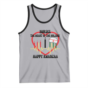 Nurse The Heart Of The Holiday Tank Top Happy Kwanzaa Medical Gift TS12 Athletic Heather Black Print Your Wear