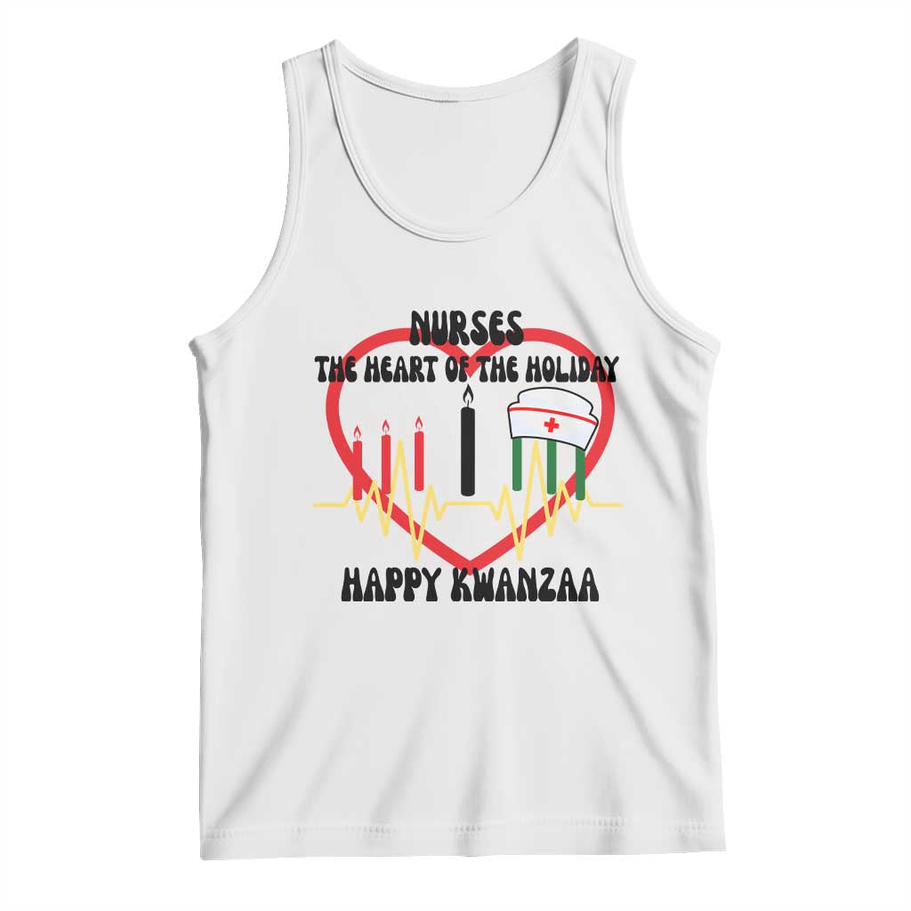 Nurse The Heart Of The Holiday Tank Top Happy Kwanzaa Medical Gift TS12 White Print Your Wear