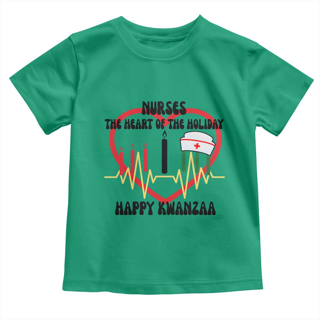 Nurse The Heart Of The Holiday Toddler T Shirt Happy Kwanzaa Medical Gift TS12 Irish Green Print Your Wear