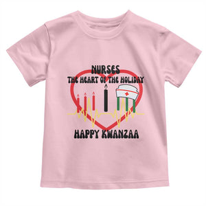 Nurse The Heart Of The Holiday Toddler T Shirt Happy Kwanzaa Medical Gift TS12 Light Pink Print Your Wear