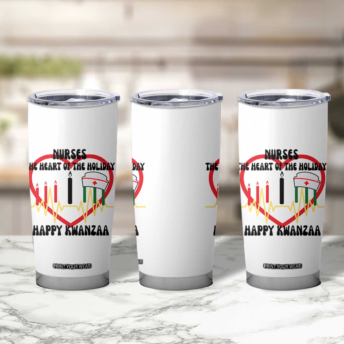Nurse The Heart Of The Holiday Tumbler Cup Happy Kwanzaa Medical Gift TS12 Print Your Wear