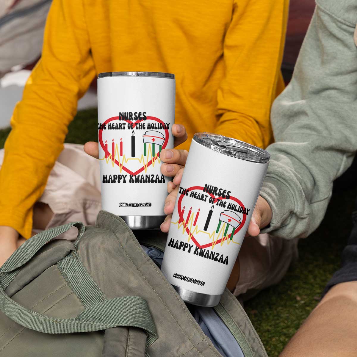 Nurse The Heart Of The Holiday Tumbler Cup Happy Kwanzaa Medical Gift TS12 Print Your Wear