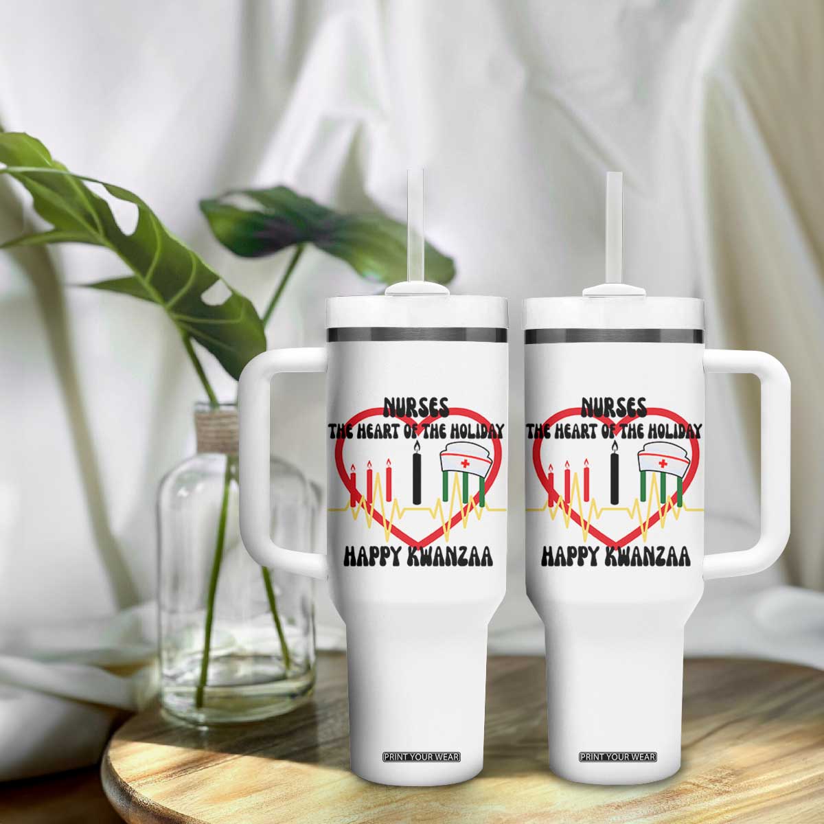 Nurse The Heart Of The Holiday Tumbler With Handle Happy Kwanzaa Medical Gift TS12 Print Your Wear