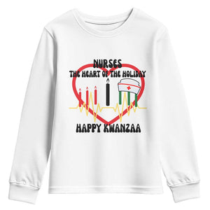 Nurse The Heart Of The Holiday Youth Sweatshirt Happy Kwanzaa Medical Gift TS12 White Print Your Wear