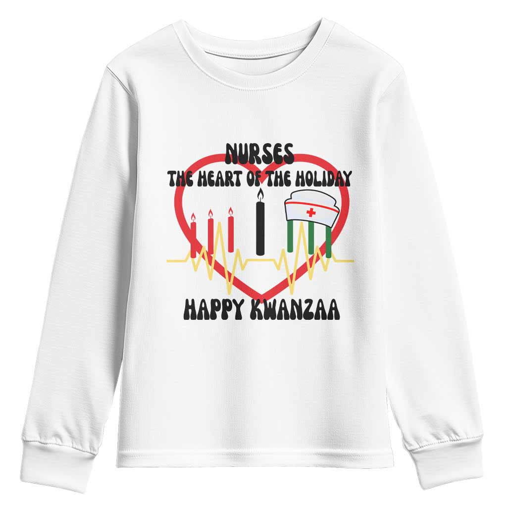 Nurse The Heart Of The Holiday Youth Sweatshirt Happy Kwanzaa Medical Gift TS12 White Print Your Wear