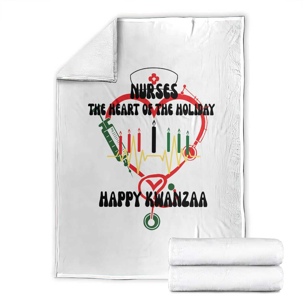 Nurses The Heart Of The Holiday Throw Blanket Kwanzaa Celebration Gift TS12 White Print Your Wear