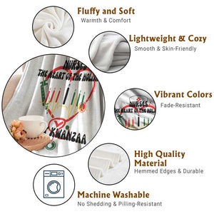 Nurses The Heart Of The Holiday Throw Blanket Kwanzaa Celebration Gift TS12 Print Your Wear