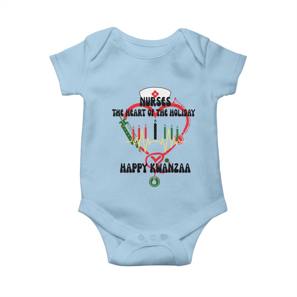 Nurses The Heart Of The Holiday Baby Onesie Kwanzaa Celebration Gift TS12 Light Blue Print Your Wear