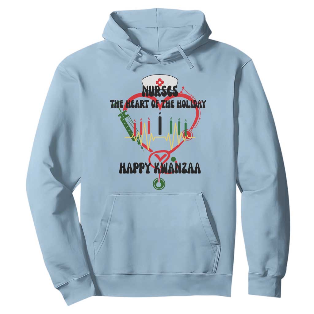 Nurses The Heart Of The Holiday Hoodie Kwanzaa Celebration Gift TS12 Light Blue Print Your Wear