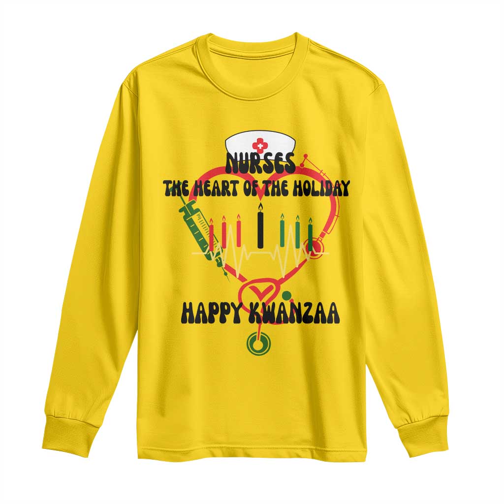 Nurses The Heart Of The Holiday Long Sleeve Shirt Kwanzaa Celebration Gift TS12 Daisy Print Your Wear