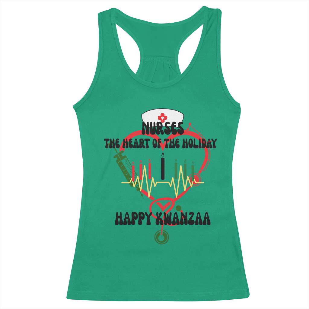Nurses The Heart Of The Holiday Racerback Tank Top Kwanzaa Celebration Gift TS12 Irish Green Print Your Wear