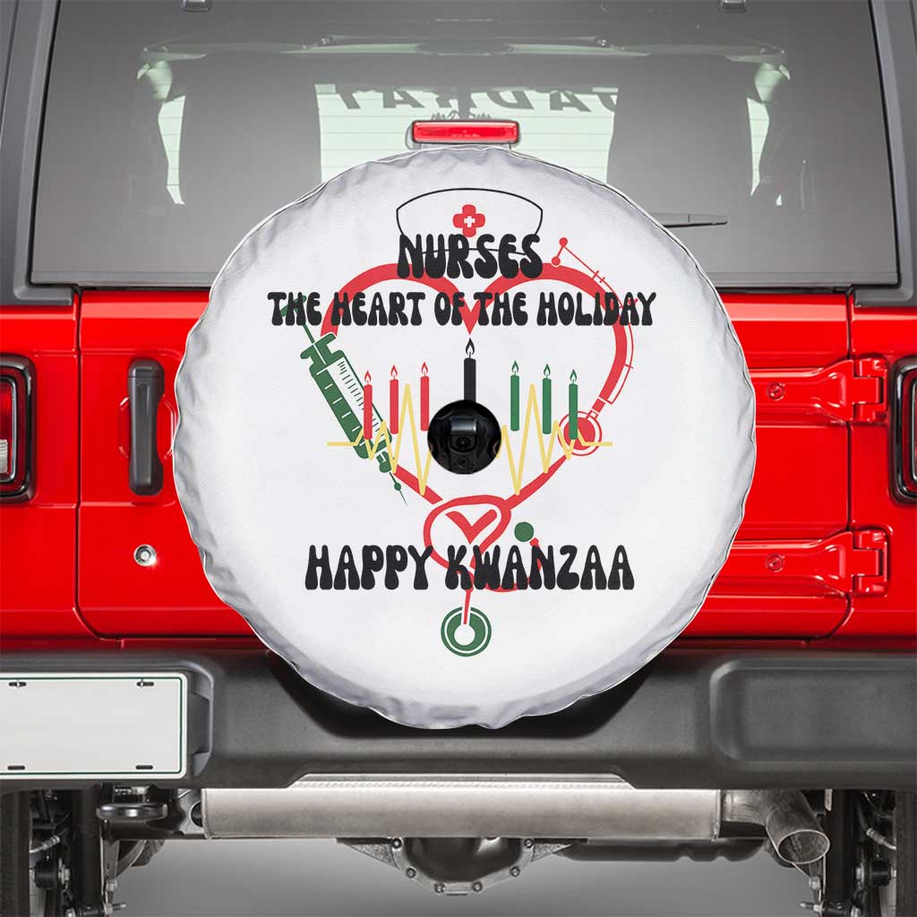 Nurses The Heart Of The Holiday Spare Tire Cover Kwanzaa Celebration Gift TS12 White Print Your Wear