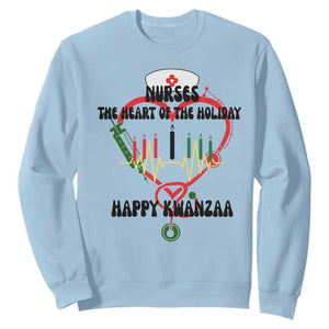 Nurses The Heart Of The Holiday Sweatshirt Kwanzaa Celebration Gift TS12 Light Blue Print Your Wear