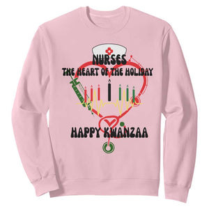 Nurses The Heart Of The Holiday Sweatshirt Kwanzaa Celebration Gift TS12 Light Pink Print Your Wear