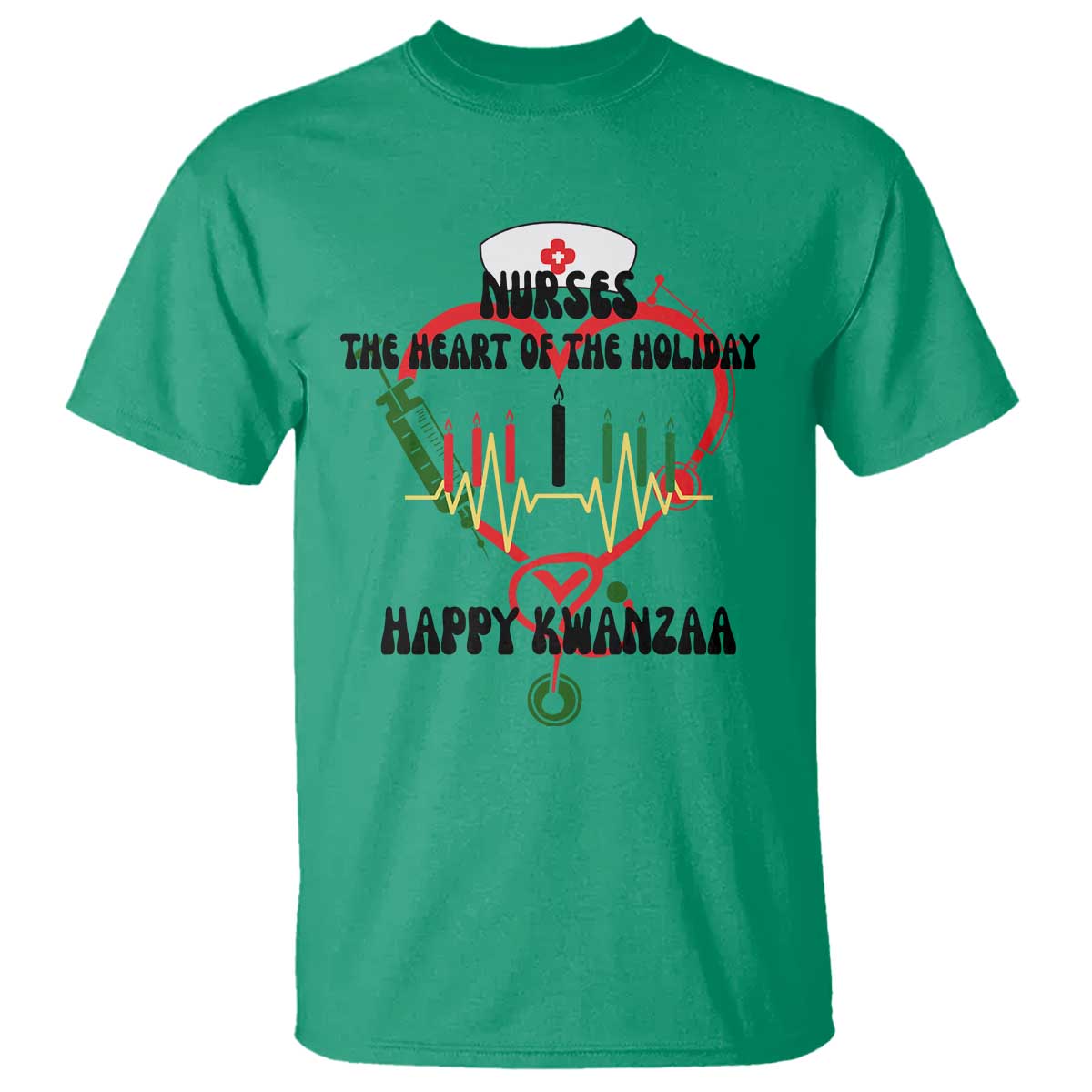 Nurses The Heart Of The Holiday T Shirt Kwanzaa Celebration Gift TS12 Irish Green Print Your Wear