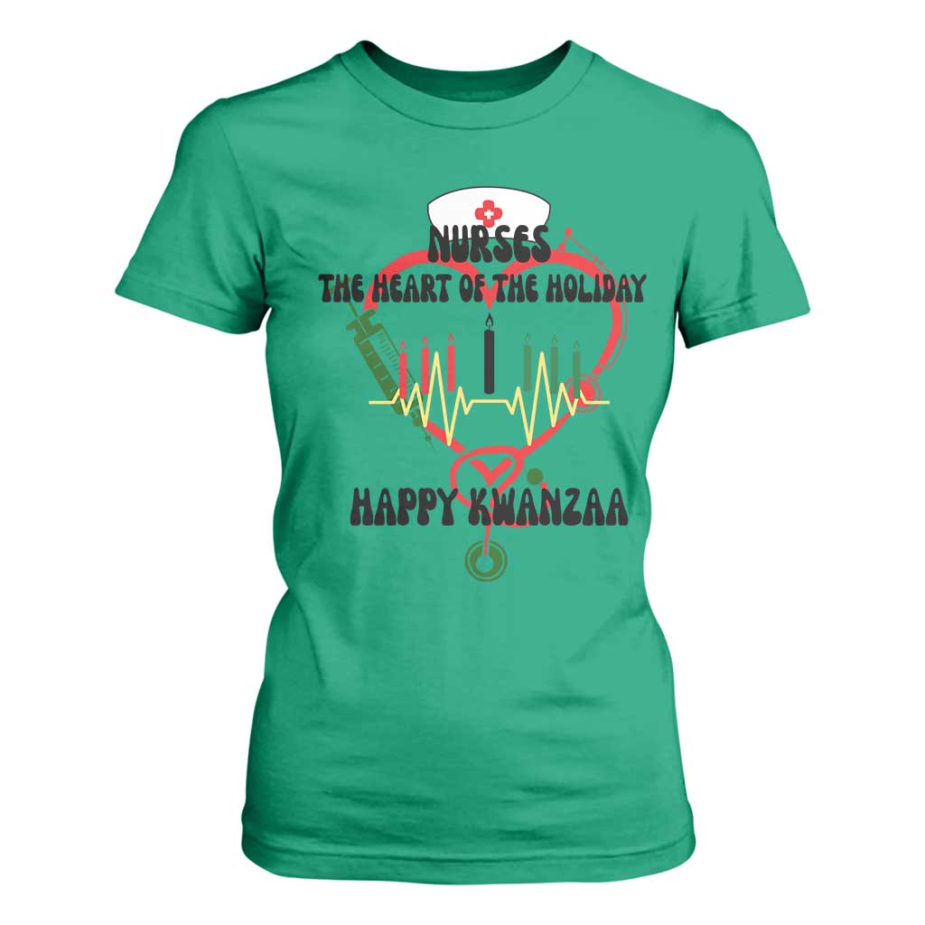Nurses The Heart Of The Holiday T Shirt For Women Kwanzaa Celebration Gift TS12 Irish Green Print Your Wear