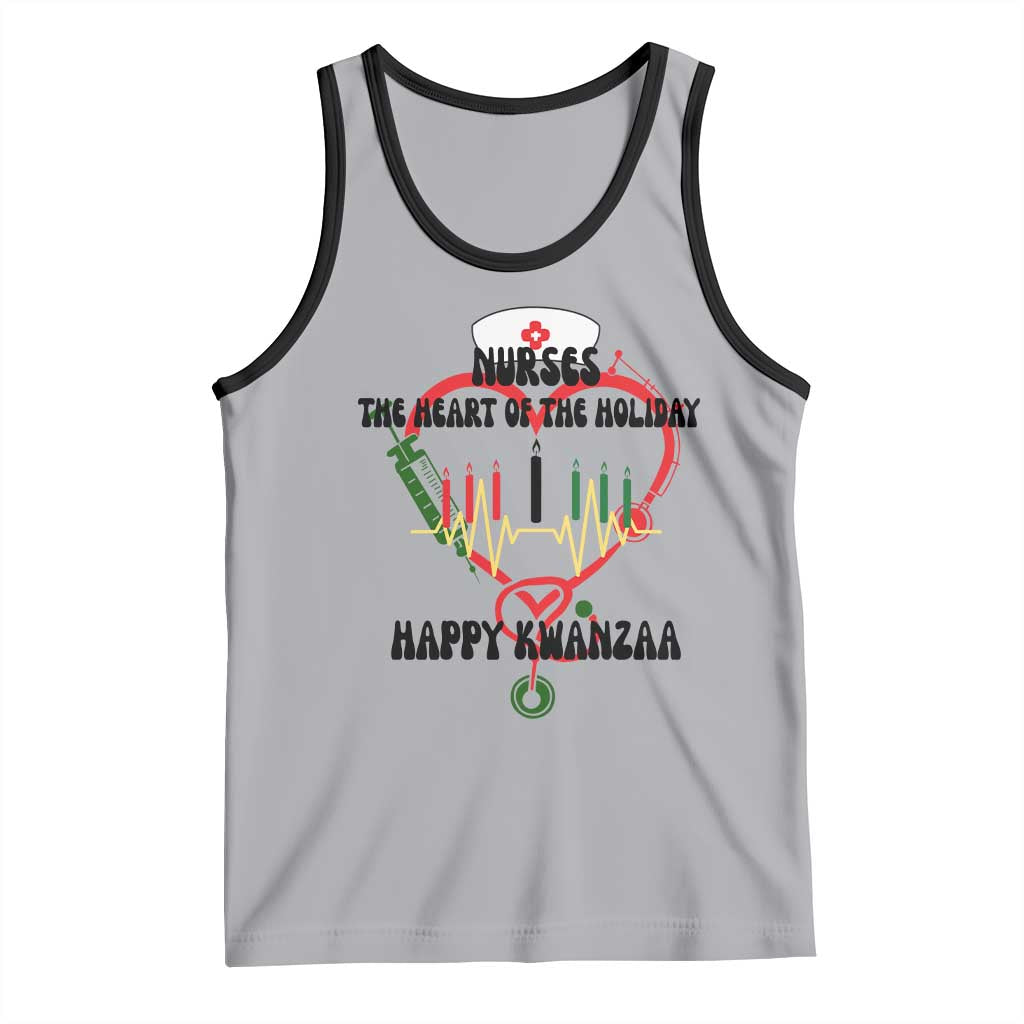 Nurses The Heart Of The Holiday Tank Top Kwanzaa Celebration Gift TS12 Athletic Heather Black Print Your Wear