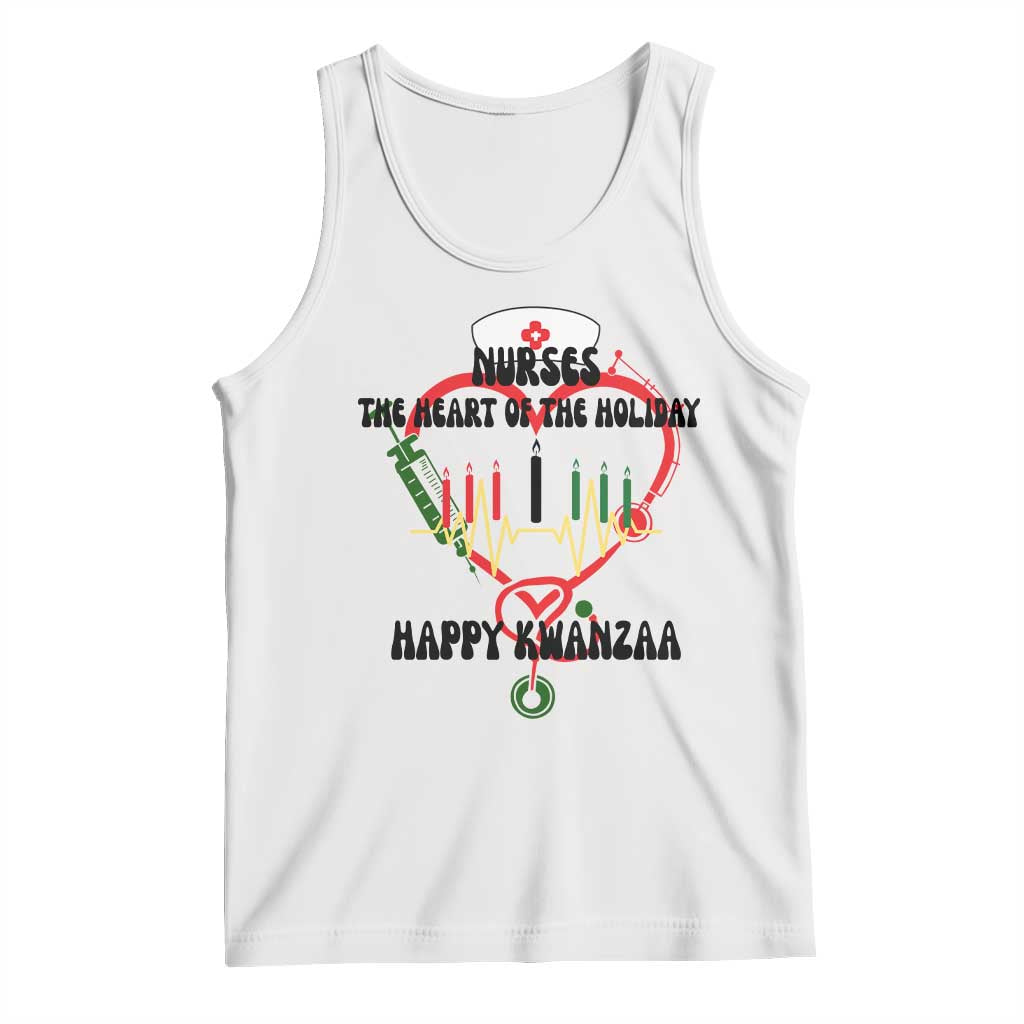 Nurses The Heart Of The Holiday Tank Top Kwanzaa Celebration Gift TS12 White Print Your Wear