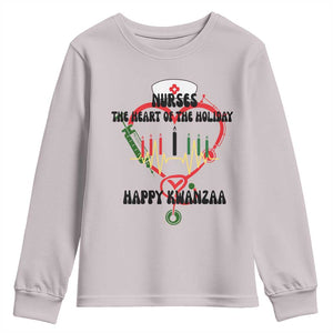 Nurses The Heart Of The Holiday Youth Sweatshirt Kwanzaa Celebration Gift TS12 Ice Gray Print Your Wear