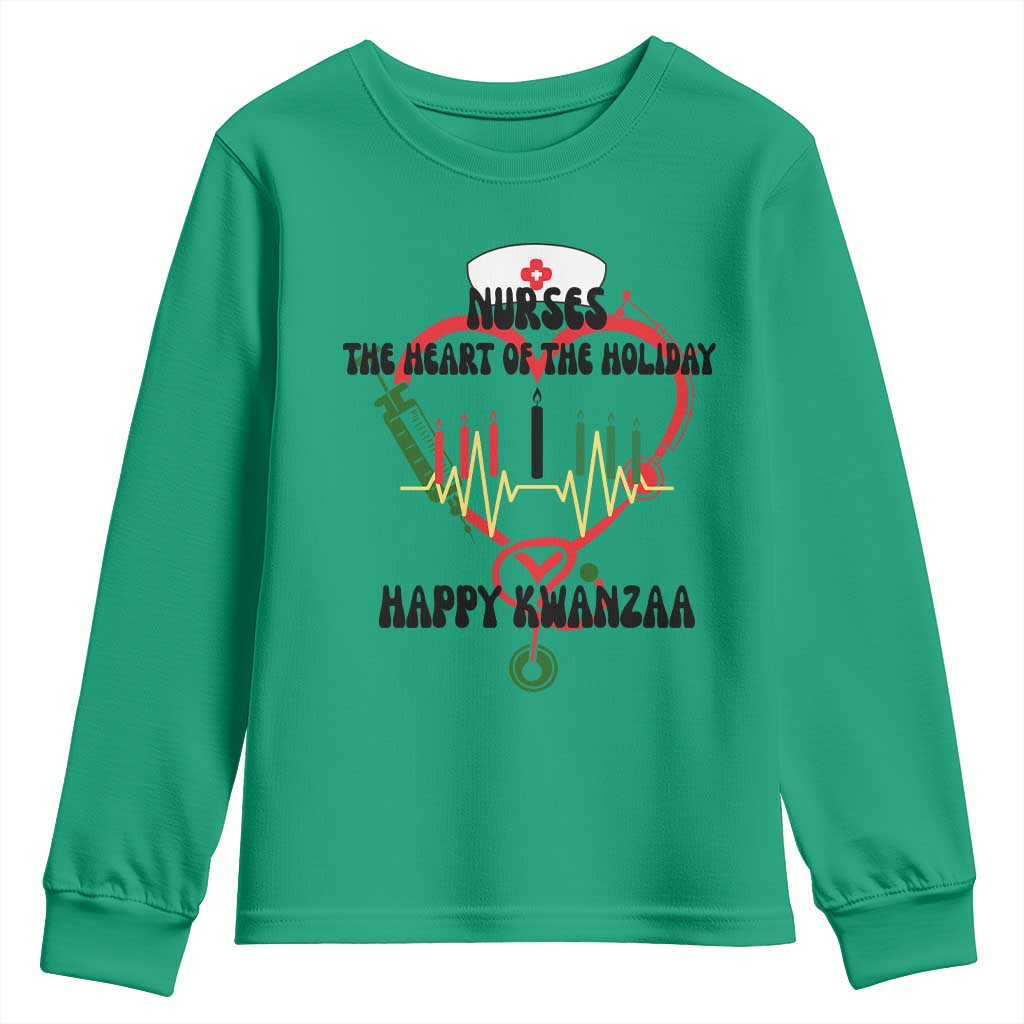 Nurses The Heart Of The Holiday Youth Sweatshirt Kwanzaa Celebration Gift TS12 Irish Green Print Your Wear