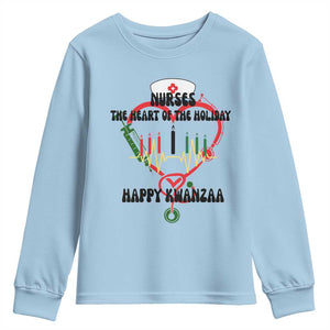 Nurses The Heart Of The Holiday Youth Sweatshirt Kwanzaa Celebration Gift TS12 Light Blue Print Your Wear